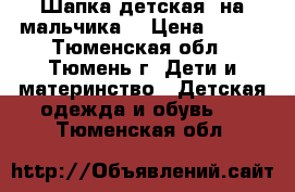  Шапка детская  на мальчика. › Цена ­ 150 - Тюменская обл., Тюмень г. Дети и материнство » Детская одежда и обувь   . Тюменская обл.